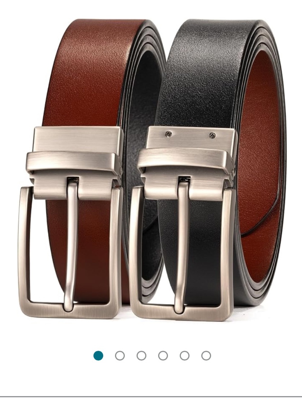 Classic Black and brown faux Leather reversible belt with Gunmetal Buckle
